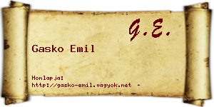 Gasko Emil névjegykártya
